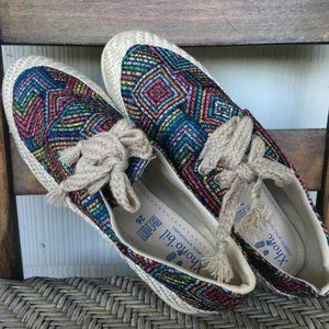 Mexican Artisan Canvas Shoses - Burlap Sneakers - Zapatos Artesanos